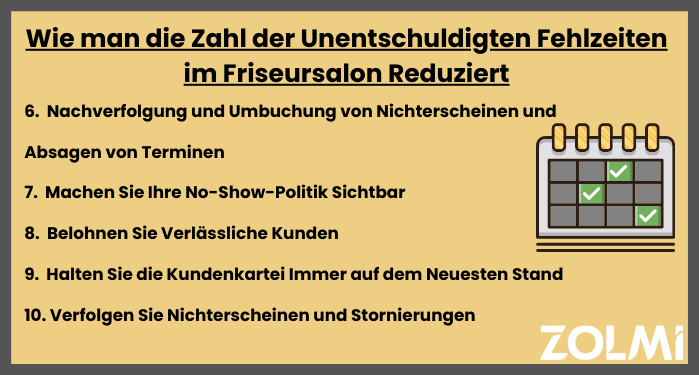 Wie man die Zahl der Unentschuldigten Fehlzeiten im Friseursalon Reduziert